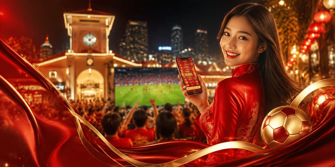 Người hâm mộ bóng đá tại TP. Hồ Chí Minh theo dõi trận đấu trên điện thoại với trang phục áo dài