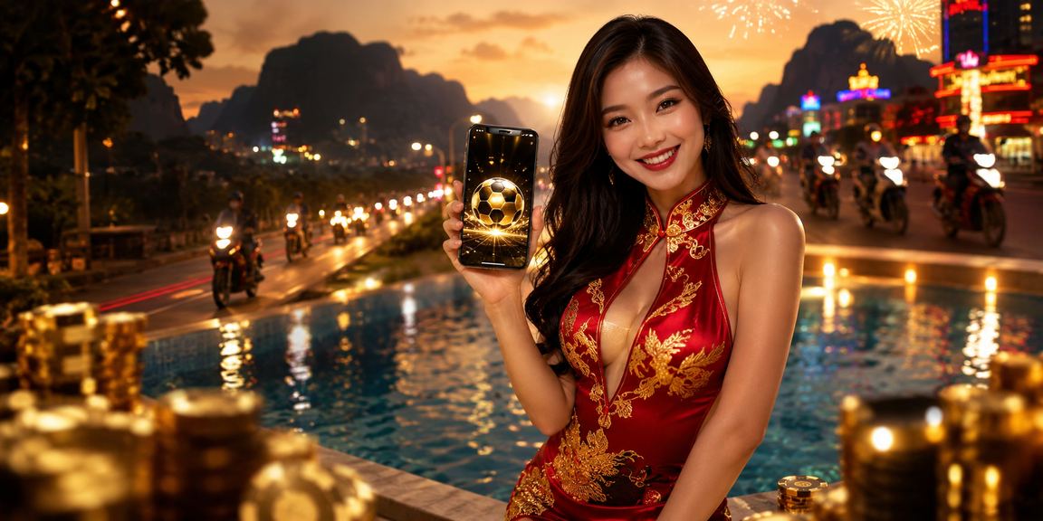 Màn hình cá cược bóng đá với hiệu ứng neon tại Ninh Bình